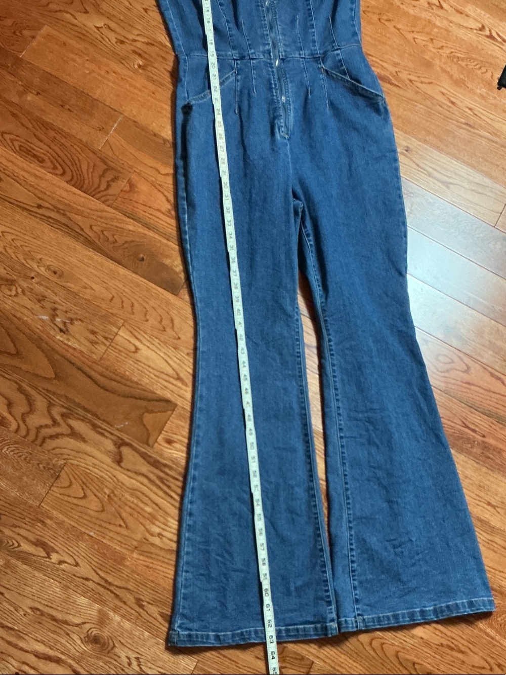 Girl.ish Classic Blue Denim Short-Sleeve Zip-Front Jumpsuit - Picture 6 of 11